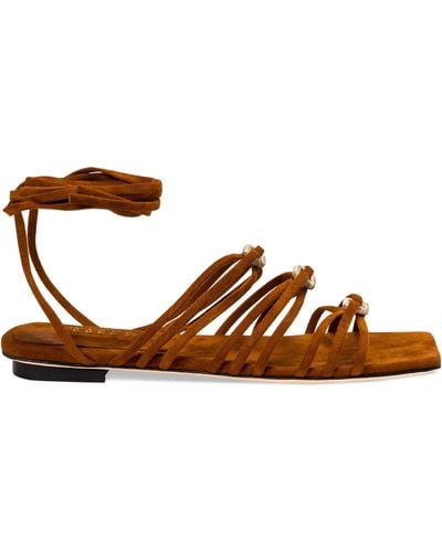 Serena Uziyel Catena Notte Camello Lace-up Sandal - Brown
