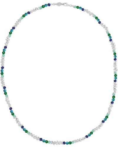 Dower & Hall S Gemstones jagged Silver nugget Necklace - Metallic