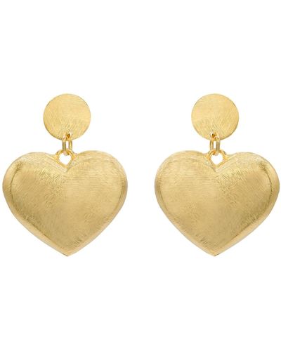 Marcia Moran Amour Heart Earrings - Metallic