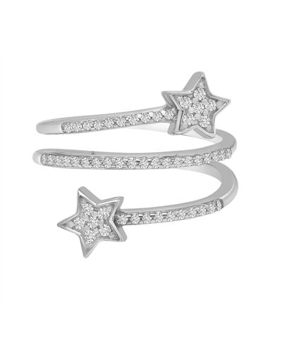 Miki & Jane Celeste Diamond Star Open Spiral Ring - White