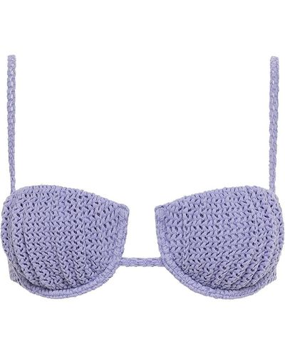 Montce Lavender Crochet Petal Bikini Top - Purple