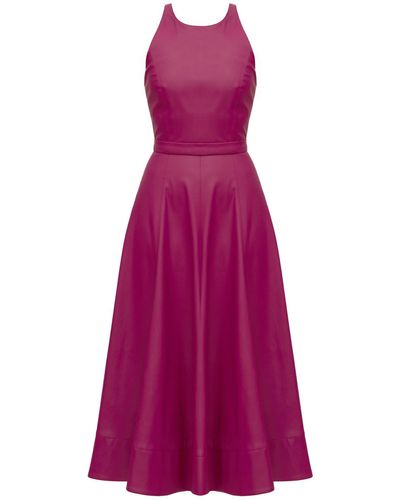 UNDRESS Avalon Fuchsia Pink Faux Leather Cocktail Dress - Purple