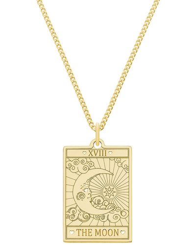 CarterGore Small 9ct 375 Gold "the Moon" Tarot Card Necklace - Metallic