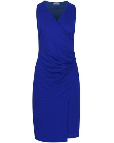 Conquista Wrap Style Sleeveless Dress In Electric - Blue