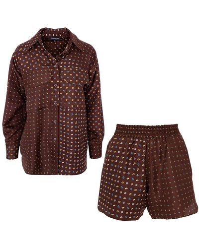 Framboise Set Naty Shirt + Trousers - Brown