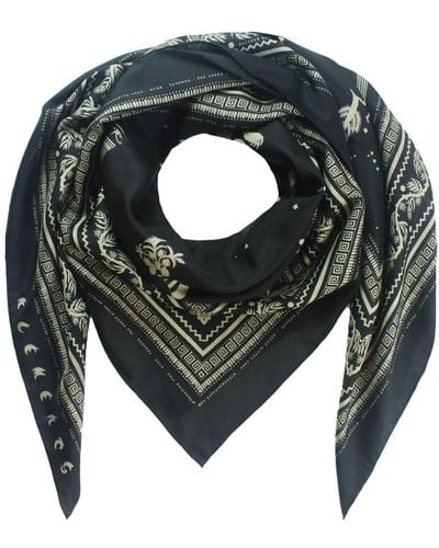 Klements Silk Scarf In Ancient Hearts - Black