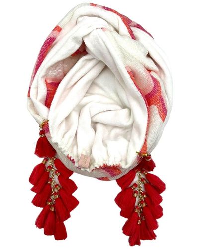 Julia Clancey Raspberry Link Sequin & Terry Chacha Turban - Red