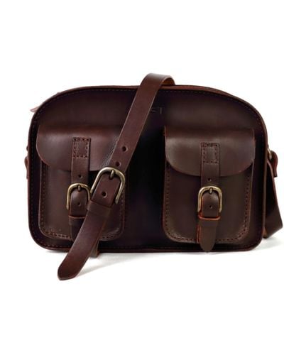THE DUST COMPANY Leather Crossbody In Cuoio Havana - Brown