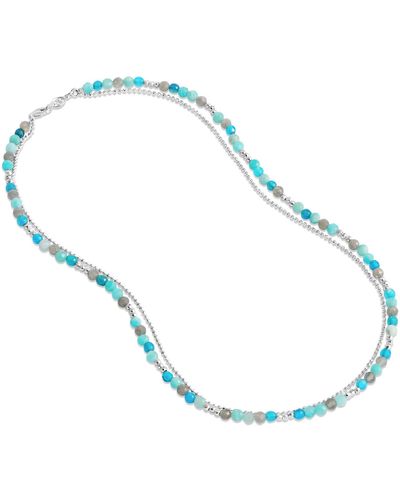 Dower & Hall Ocean Orissa Necklace Silver - Blue