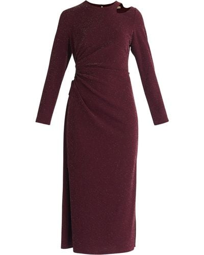Paisie Sparkly Cut Out Dress In Purple