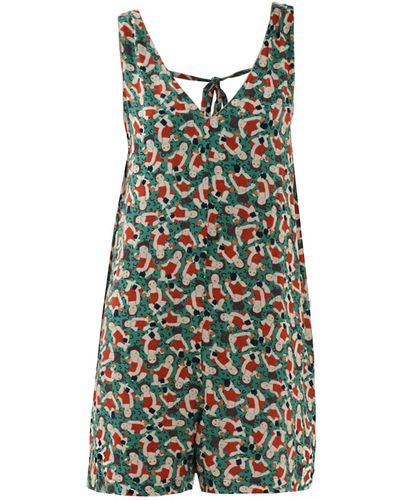 anou anou Sweet Baby Print Short Jumpsuit By - Green