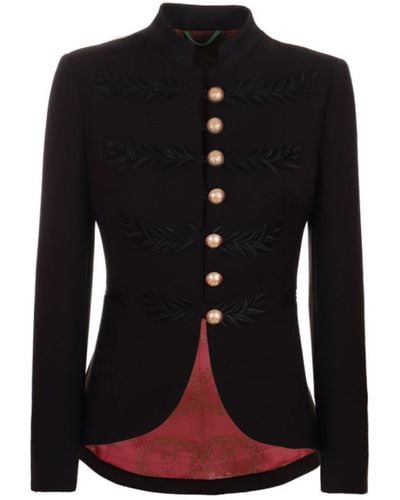 The Extreme Collection Embroidered Premium Crepe Blazer Renata - Black