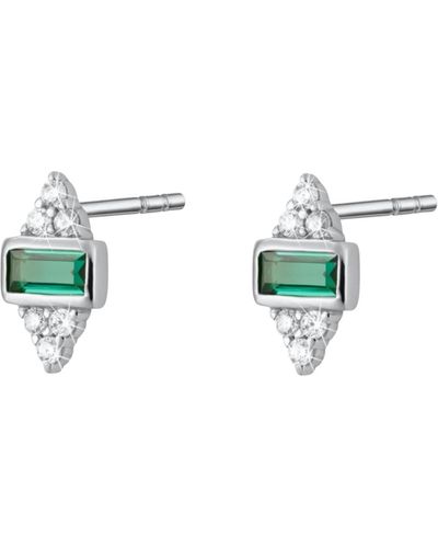 Scream Pretty Audrey Stud Earrings With Green Stones