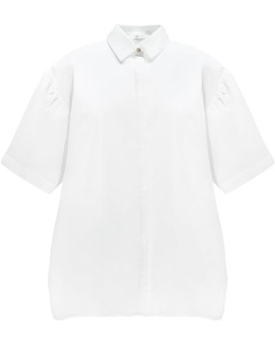 1 People Vienna Organic Cotton Poplin Short Sleeves Shirt In Cloud White