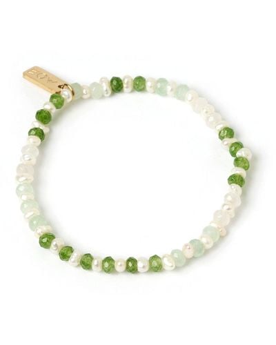 ARMS OF EVE Bloom Pearl & Gemstone Bracelet - Green