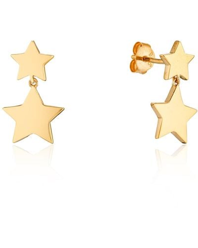 Auree Alta Gold Vermeil Double Star Drop Earrings - Metallic