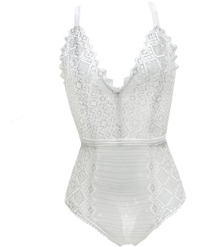 Carol Coelho Aphrodite Metallic Bodysuit - White