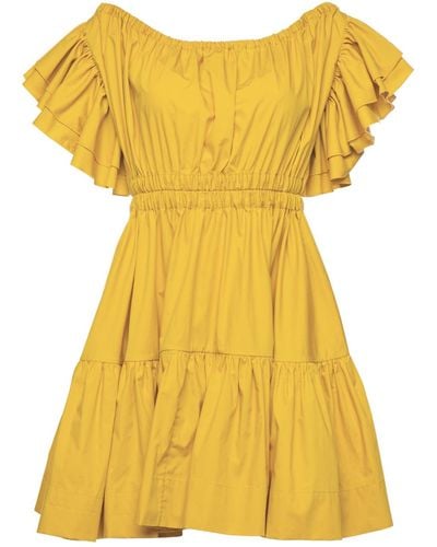 Vasiliki Atelier Ava Ruched Mini Dress In Mimosa - Yellow