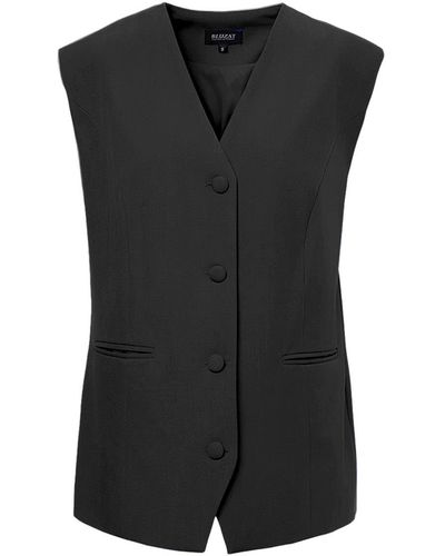 BLUZAT Oversized Vest With Buttons - Black