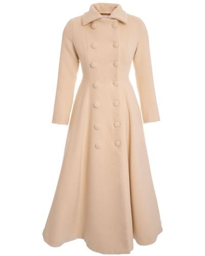 Sofia Tsereteli Redingote Coat In Virgin Wool & Cashmere – Ivory - Natural