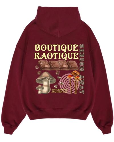Boutique Kaotique Shroom Away Burgundy Organic Cotton Hoodie - Purple