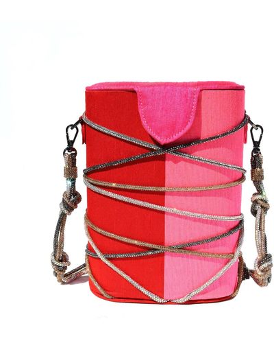 Simitri Gulaab Knotty Bucket Bag - Pink