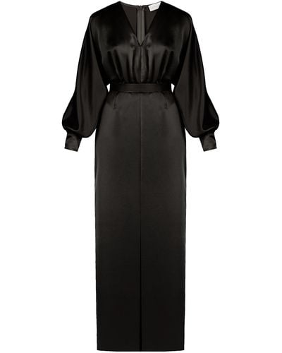 UNDRESS Beca Satin Midi Cocktail Dress - Black
