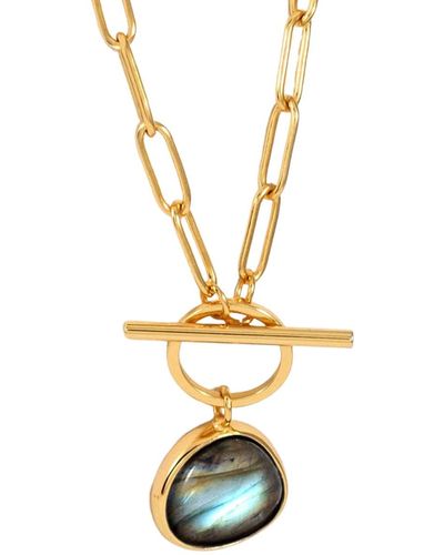 MARIE JUNE Jewelry Labradorite T-clasp Necklace - Metallic
