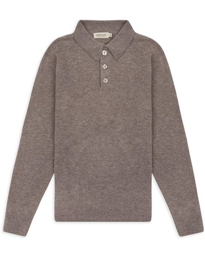 Burrows and Hare Knitted Polo - Gray