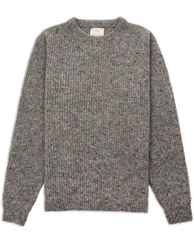 Burrows and Hare Ribbed Donegal Jumper - Grey