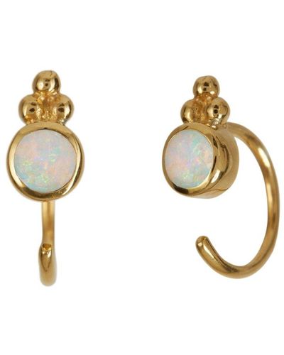 Charlotte's Web Jewellery Holi Jewel Vermeil Stud Hoop Earrings - Metallic