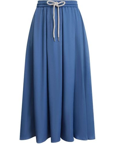 James Lakeland Draw String Maxi Skirt Denim - Blue