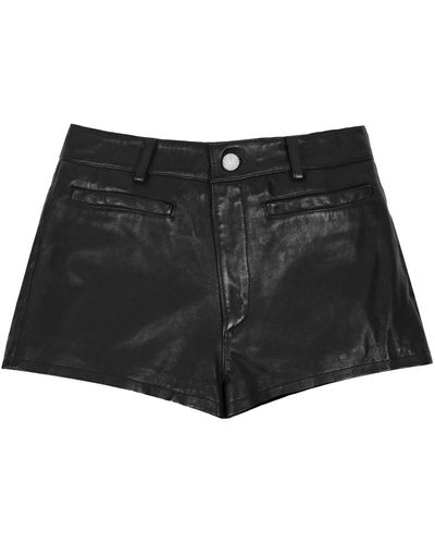 Other Leather Short Shorts - Black
