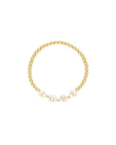 Olivia Le Love Pearl Beaded Bracelet - Metallic