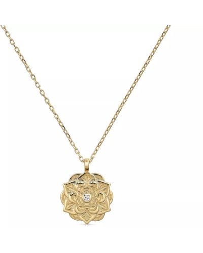 Elk & Bloom Dainty Lotus Flower Necklace - Metallic