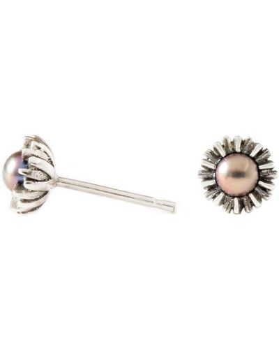Lee Renee Dahlia Bud Peacock Pearl Earrings – - Metallic