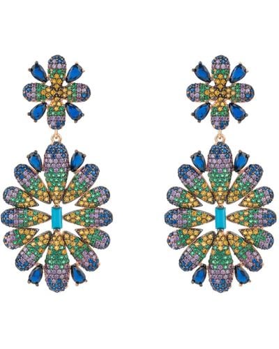 LÁTELITA London Babylon Multicoloured Flower Drop Earrings - Metallic