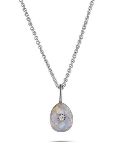 Zohreh V. Jewellery Labradorite & White Sapphire Pendant Sterling - Metallic