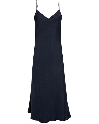 Audrey Vallens Venus Cupro Slip Dress - Blue