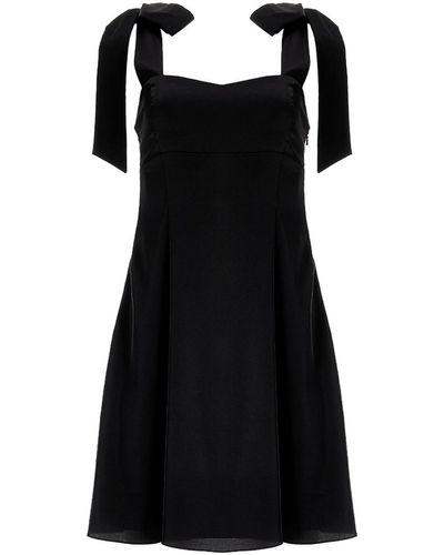 Lita Couture Ribbon-strap Flared Mini Dress - Black