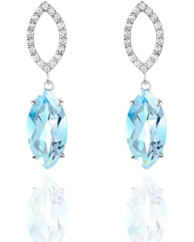 Augustine Jewels Blue Topaz & Diamond Earrings