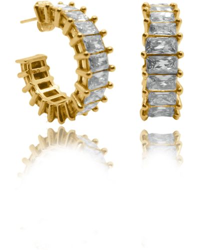 VIEA Ciana Baguette Zircon Earrings - Metallic