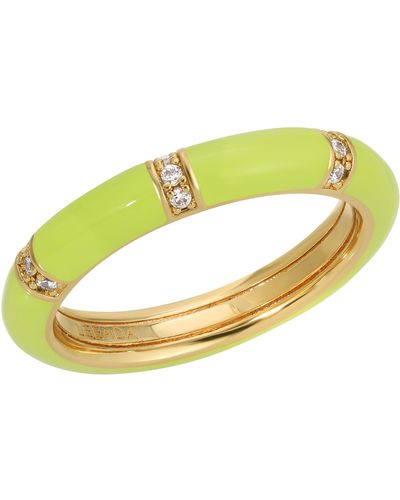 Leeada Jewelry Lamill Enamel Stacking Ring - Yellow