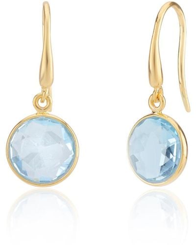 Auree Antibes Blue Topaz & Gold Vermeil Earrings