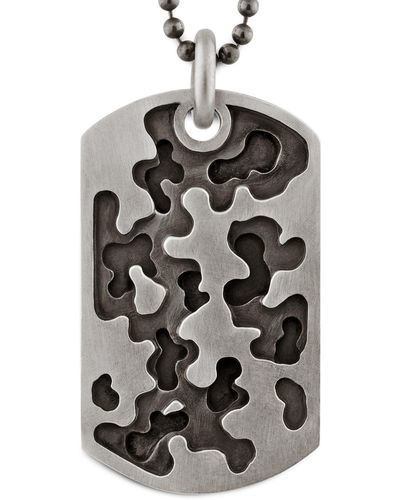 Snake Bones Camouflage Dog Tag In Sterling - Gray