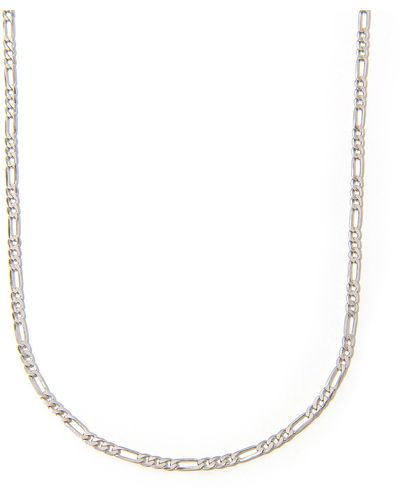 The Essential Jewels Slim Figaro Chain Necklace - Metallic