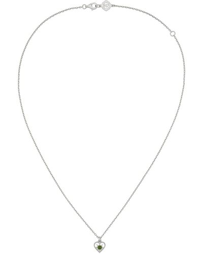 Zoe & Morgan Kind Heart Necklace Silver Chrome Diopside - Metallic