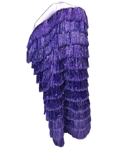 Julia Clancey Luxe Lady Violet Frou Dress Kaftan - Purple