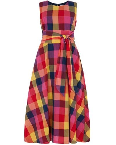 Emily and Fin Roberta Jaipur Plaid Dress - Red