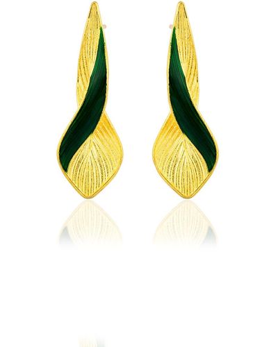 Milou Jewelry Dark & Gold Infinity Earrings - Yellow